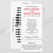 Eenvoudige Silhouettes Wedding Program Rack Kaart (Voorkant / Achterkant)