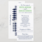 Eenvoudige Silhouettes Wedding Program Rack Kaart (Voorkant / Achterkant)