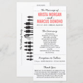 Eenvoudige Silhouettes Wedding Program Rack Kaart (Voorkant / Achterkant)