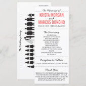 Eenvoudige Silhouettes Wedding Program Rack Kaart (Voorkant / Achterkant)