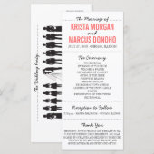 Eenvoudige Silhouettes Wedding Program Rack Kaart  (Voorkant / Achterkant)
