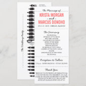 Eenvoudige Silhouettes Wedding Program Rack Kaart (Voorkant / Achterkant)