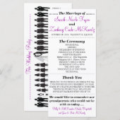 Eenvoudige Silhouettes Wedding Program Rack Kaart (Voorkant / Achterkant)