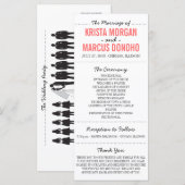 Eenvoudige Silhouettes Wedding Program Rack Kaart (Voorkant / Achterkant)