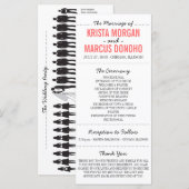 Eenvoudige Silhouettes Wedding Program Rack Kaart (Voorkant / Achterkant)