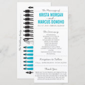 Eenvoudige Silhouettes Wedding Program Rack Kaart (Voorkant / Achterkant)