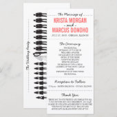 Eenvoudige Silhouettes Wedding Program Rack Kaart (Voorkant / Achterkant)