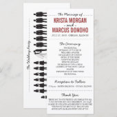 Eenvoudige Silhouettes Wedding Program Rack Kaart (Voorkant / Achterkant)