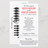 Eenvoudige Silhouettes Wedding Program Rack Kaart (Voorkant / Achterkant)