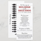 Eenvoudige Silhouettes Wedding Program Rack Kaart (Voorkant / Achterkant)