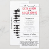 Eenvoudige Silhouettes Wedding Program Rack Kaart (Voorkant / Achterkant)