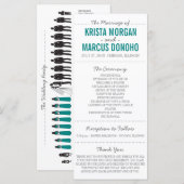 Eenvoudige Silhouettes Wedding Program Rack Kaart (Voorkant / Achterkant)