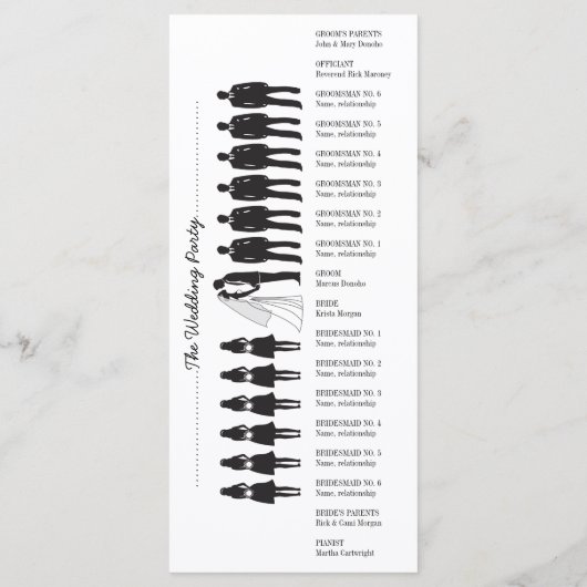 Eenvoudige Silhouettes Wedding Program Rack Kaart (Achterkant)