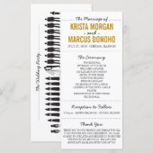 Eenvoudige Silhouettes Wedding Program Rack Kaart (Voorkant / Achterkant)