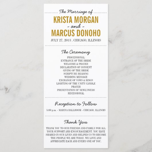 Eenvoudige Silhouettes Wedding Program Rack Kaart (Voorkant)