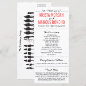 Eenvoudige Silhouettes Wedding Program Rack Kaart (Voorkant / Achterkant)