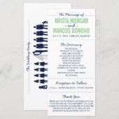 Eenvoudige Silhouettes Wedding Program Rack Kaart (Voorkant / Achterkant)