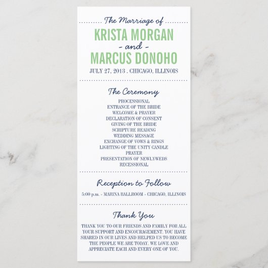 Eenvoudige Silhouettes Wedding Program Rack Kaart (Voorkant)