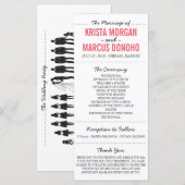 Eenvoudige Silhouettes Wedding Program Rack Kaart (Voorkant / Achterkant)