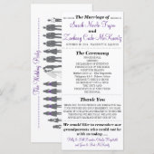 Eenvoudige Silhouettes Wedding Program Rack Kaart- Programmakaart (Voorkant / Achterkant)