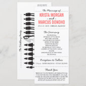 Eenvoudige Silhouettes Wedding Program Rack Kaart- Programmakaart (Voorkant / Achterkant)