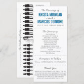Eenvoudige Silhouettes Wedding Program Rack Kaart- Programmakaart (Voorkant / Achterkant)