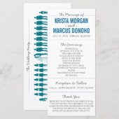 Eenvoudige Silhouettes Wedding Program Rack Kaart- Programmakaart (Voorkant / Achterkant)