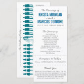 Eenvoudige Silhouettes Wedding Program Rack Kaart- Programmakaart (Voorkant / Achterkant)