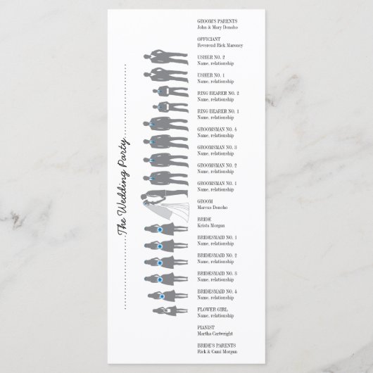 Eenvoudige Silhouettes Wedding Program Rack Kaart- Programmakaart (Achterkant)