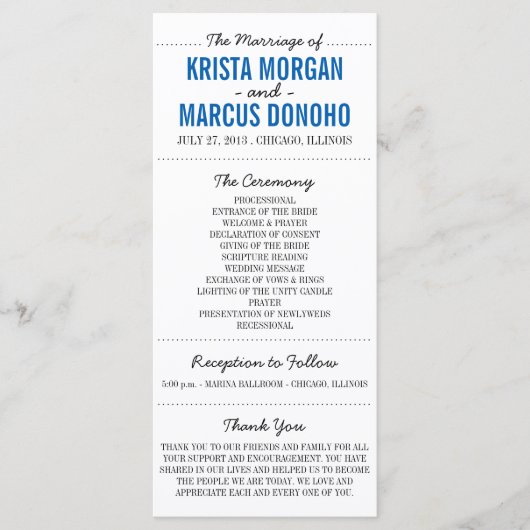 Eenvoudige Silhouettes Wedding Program Rack Kaart- Programmakaart (Voorkant)