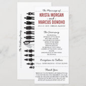 Eenvoudige Silhouettes Wedding Program Rack Kaart- Programmakaart (Voorkant / Achterkant)