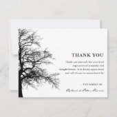 Eenvoudige Silhoutte Tree | Sympathie begrafenis Bedankkaart (Voorkant)
