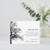 Eenvoudige Silhoutte Tree | Sympathie begrafenis Bedankkaart (Staand voorkant)