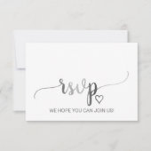 Eenvoudige Silver Calligraphy Song Request RSVP Ca (Voorkant)