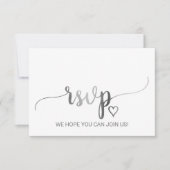 Eenvoudige Silver Calligraphy Website RSVP Card (Voorkant)