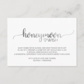Eenvoudige Silver Calligraphy Wedding Honeymoon Wi Informatiekaartje (Voorkant)