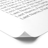 Eenvoudige Silver Calligraphy Wedding Seating Char Poster (Hoek)