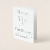 Eenvoudige Silver Foil 3rd Birthday + aangepaste n Folie Kaarten (Voorkant)