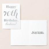 Eenvoudige Silver Foil 70th Birthday + aangepaste  Folie Kaarten (Display)