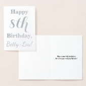 Eenvoudige Silver Foil 8th Birthday + Aangepaste n Folie Kaarten (Display)