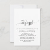 Eenvoudige Silver Foil Calligraphy Engagement Part RSVP Kaartje (Voorkant)