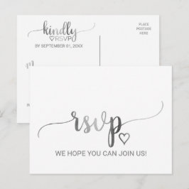 Eenvoudige Silver Foil Calligraphy Menu Keuze RSVP