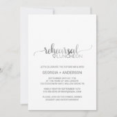 Eenvoudige Silver Foil Calligraphy Rehearsal Lunch Kaart (Voorkant)