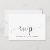 Eenvoudige Silver Foil Calligraphy RSVP Card (Voorkant)