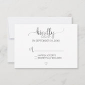 Eenvoudige Silver Foil Calligraphy RSVP Card (Achterkant)
