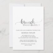 Eenvoudige Silver Foil-kalligrafie Brunch en Bubbl Kaart (Voorkant)