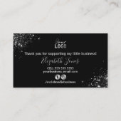Eenvoudige Silver Glam Hartelijk dank voor uw aank Visitekaartje (Achterkant)