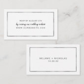 Eenvoudige Silver Lijst bruiloft RSVP online kaart (Voorkant / Achterkant)
