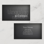 Eenvoudige Silver Speech Language Patholoog Card Visitekaartje (Voorkant / Achterkant)