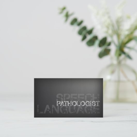 Eenvoudige Silver Speech Language Patholoog Card Visitekaartje (Staand voorkant)